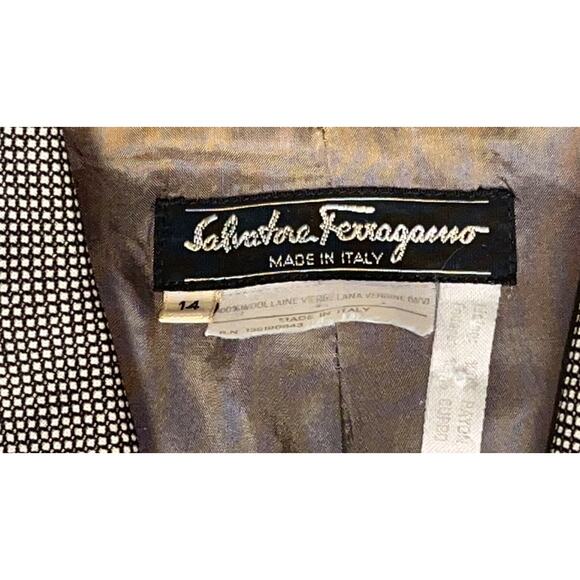 Vintage SALVATORE FERRAGAMO Classic Wool Blazer Jacket Size 14 - Gray - Picture 4 of 14